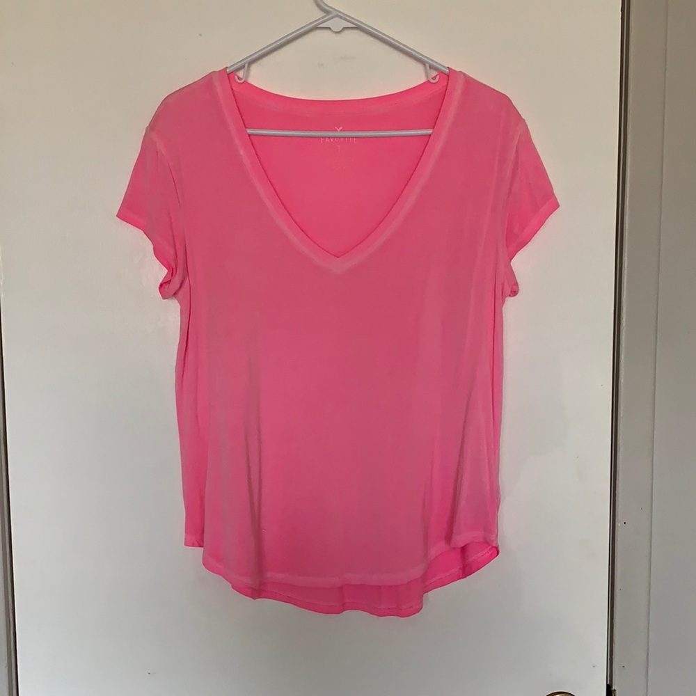 Neon Pink V-Neck Shirt